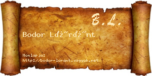 Bodor Lóránt névjegykártya