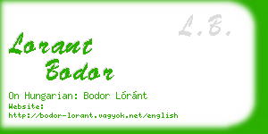 lorant bodor business card